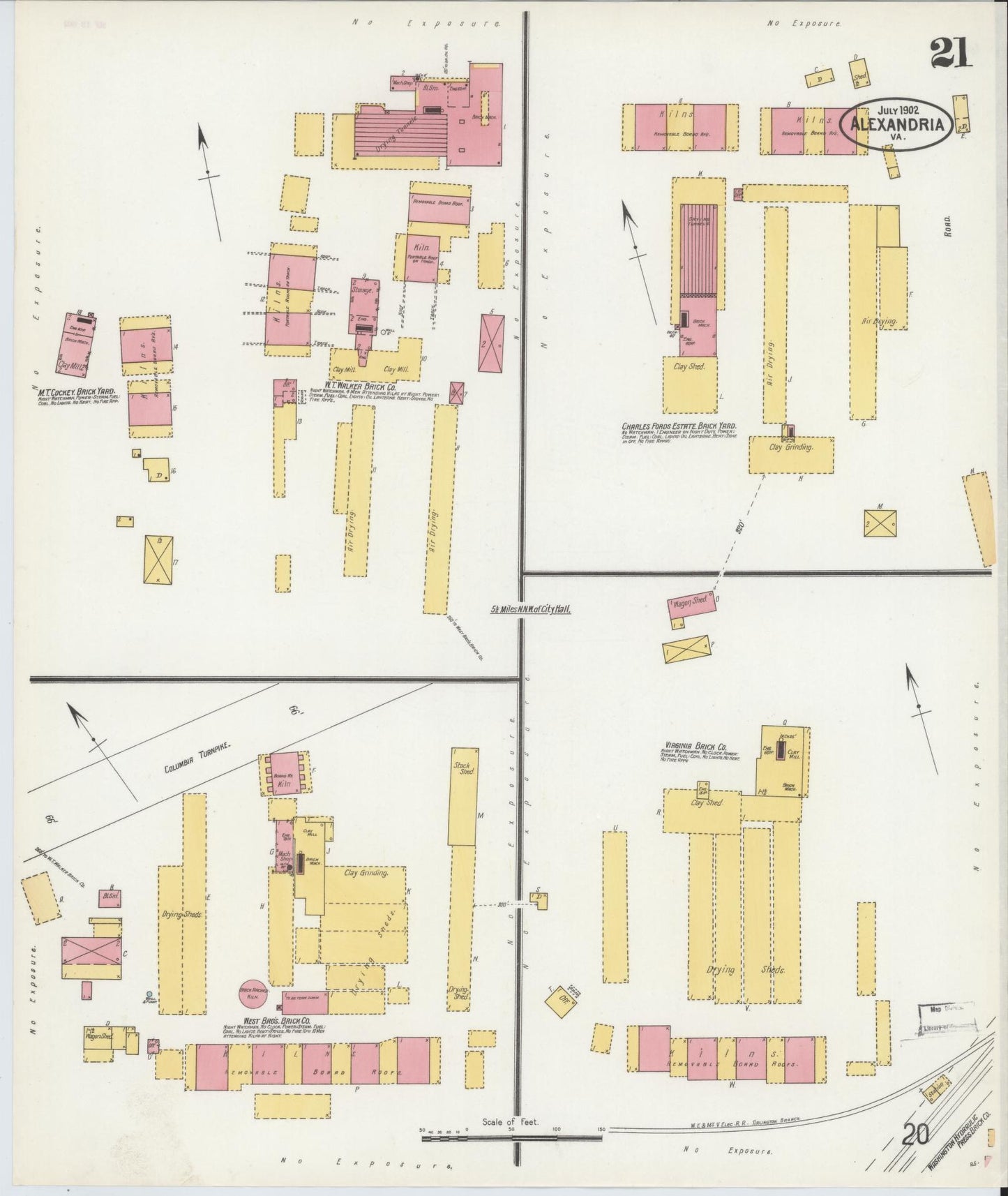 Sanborn Fire Insurance Map from Alexandria, Independent Cities, Virginia (1902), Sheet #0021 - Complete Map Set gallery image, historic Sanborn map, vintage wall art, Virginia Virginia
