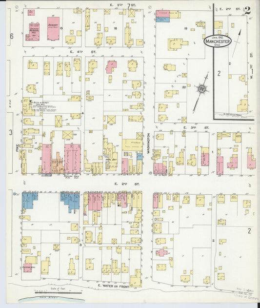 Sanborn Fire Insurance Map from Manchester, Adams County, Ohio (1912), Sheet #0002 - Historic Sanborn Fire Insurance Map Print, vintage old map wall art, antique decor, genealogy gift, Ohio Ohio map