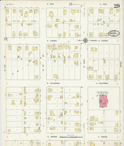 Sanborn Fire Insurance Map from Merrill, Lincoln County, Wisconsin (1913), Sheet #0029 - Complete Map Set gallery image, historic Sanborn map, vintage wall art, Wisconsin Wisconsin
