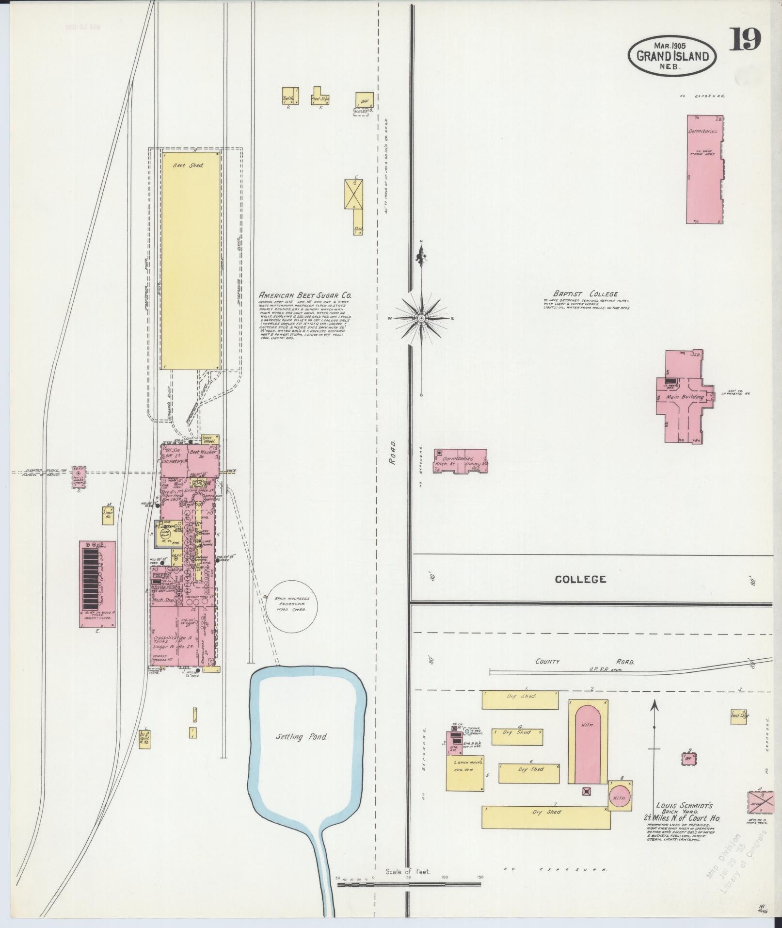 Sanborn Fire Insurance Map from Grand Island, Hall County, Nebraska (1905), Sheet #0019 - Historic Sanborn Fire Insurance Map Print, vintage old map wall art, antique decor, genealogy gift, Nebraska Nebraska map