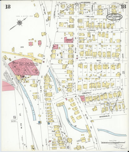 Sanborn Fire Insurance Map from East Liverpool, Columbiana County, Ohio (1923), Sheet #0018 - Historic Sanborn Fire Insurance Map Print, vintage old map wall art, antique decor, genealogy gift, Ohio Ohio map