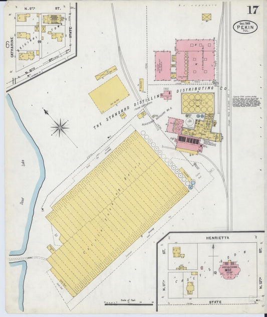 Sanborn Fire Insurance Map from Pekin, Tazewell County, Illinois (1903), Sheet #0017 - Historic Sanborn Fire Insurance Map Print, vintage old map wall art, antique decor, genealogy gift, Illinois Illinois map