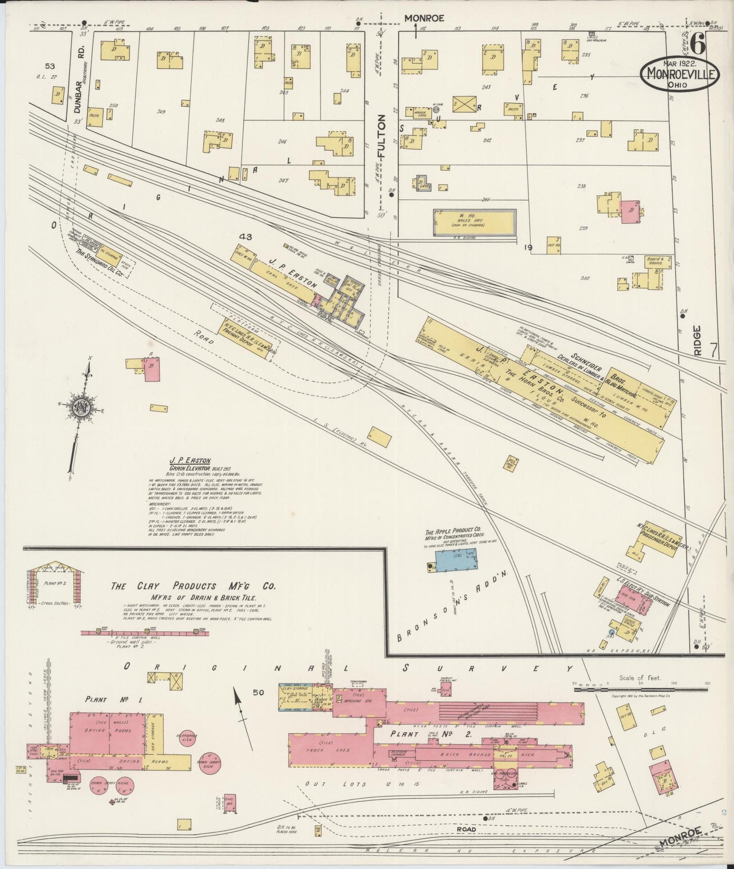 Sanborn Fire Insurance Map from Monroeville, Huron County, Ohio (1922), Sheet #0006 - Complete Map Set gallery image, historic Sanborn map, vintage wall art, Ohio Ohio
