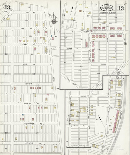 Sanborn Fire Insurance Map from Duquesne, Allegheny County, Pennsylvania (1925), Sheet #0013 - Complete Map Set gallery image, historic Sanborn map, vintage wall art, Pennsylvania Pennsylvania