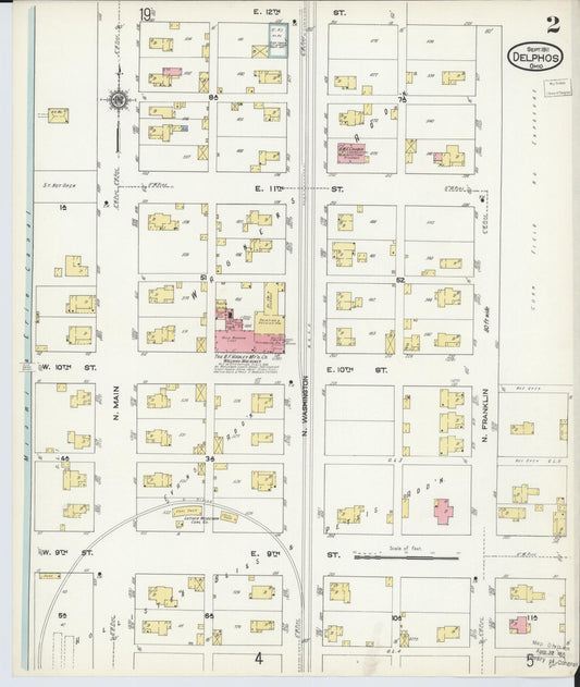 Sanborn Fire Insurance Map from Delphos, Van Wert And Allen Counties, Ohio (1911), Sheet #0002 - Historic Sanborn Fire Insurance Map Print, vintage old map wall art, antique decor, genealogy gift, Ohio Ohio map