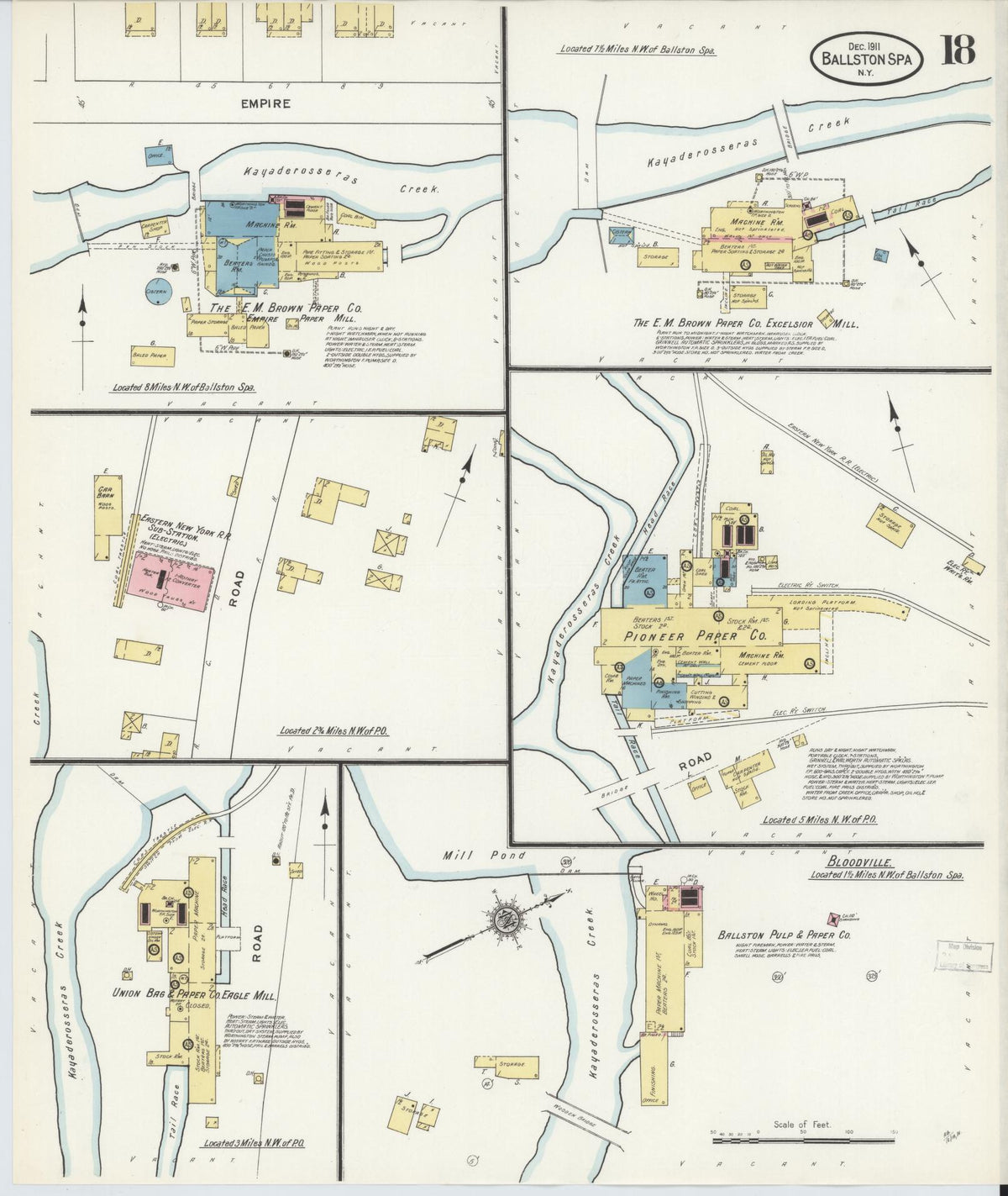Sanborn Fire Insurance Map from Ballston Spa, Saratoga County, New York (1911), Sheet #0018 - Complete Map Set gallery image, historic Sanborn map, vintage wall art, New York New York