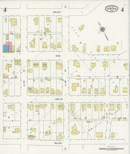 Sanborn Fire Insurance Map from Gurdon, Clark County, Arkansas (1924), Sheet #0004 - Complete Map Set gallery image, historic Sanborn map, vintage wall art, Arkansas Arkansas