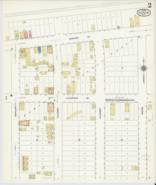 Sanborn Fire Insurance Map from Depew, Erie County, New York (1911), Sheet #0001 - Complete Map Set gallery image, historic Sanborn map, vintage wall art, New York New York