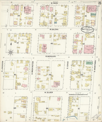 Sanborn Fire Insurance Map from Butte, Silver Bow County, Montana (1890), Sheet #0006 - Complete Map Set gallery image, historic Sanborn map, vintage wall art, Montana Montana