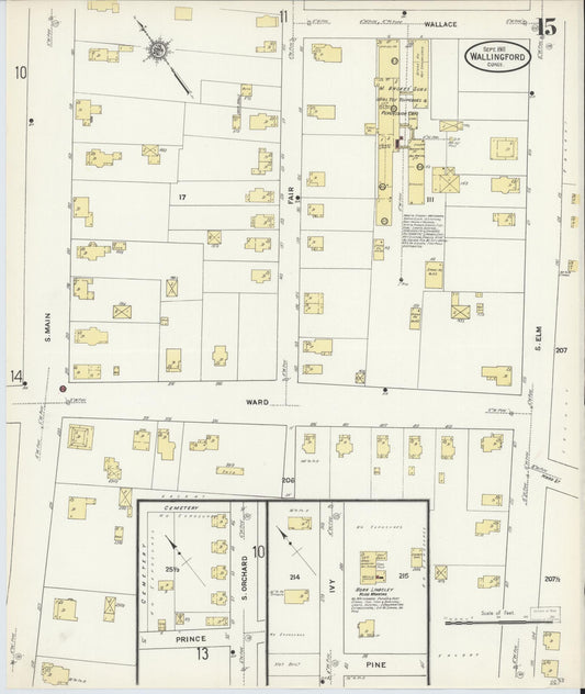 Sanborn Fire Insurance Map from Wallingford, New Haven County, Connecticut (1911), Sheet #0015
