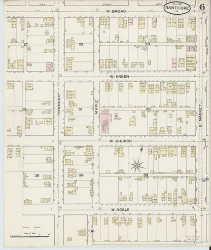 Sanborn Fire Insurance Map from Nanticoke, Luzerne County, Pennsylvania (1888), Sheet #0006 - Complete Map Set gallery image, historic Sanborn map, vintage wall art, Pennsylvania Pennsylvania