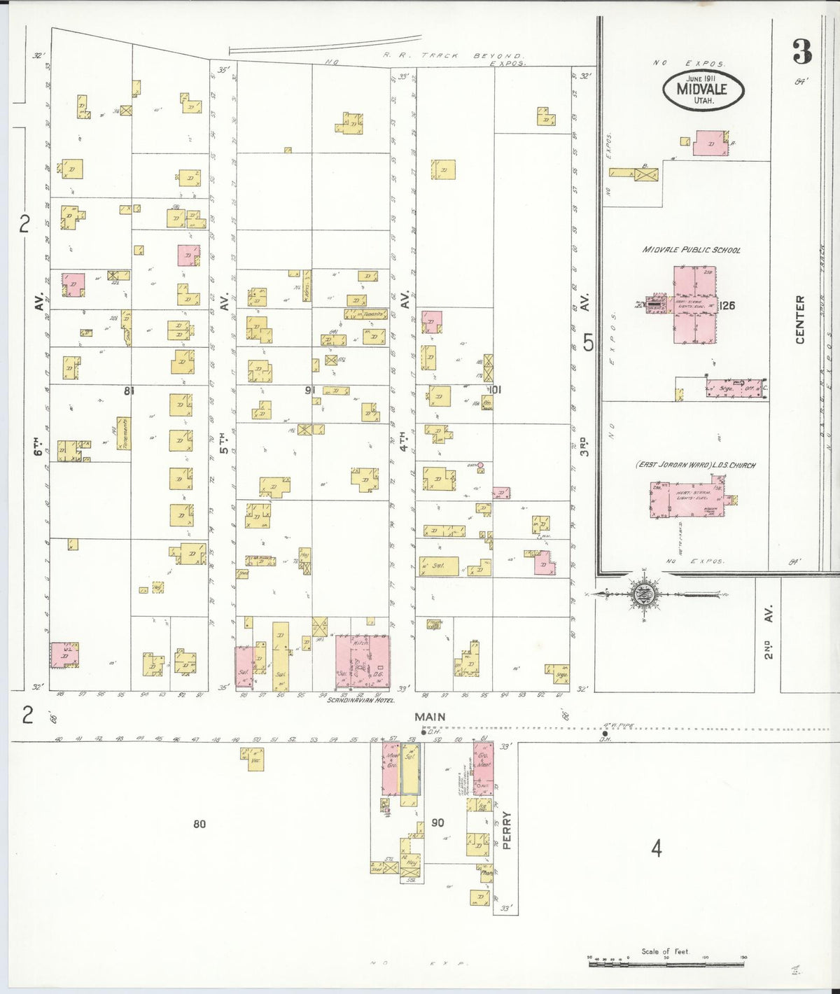Sanborn Fire Insurance Map from Midvale, Salt Lake County, Utah (1911), Sheet #0003 - Complete Map Set gallery image, historic Sanborn map, vintage wall art, Utah Utah