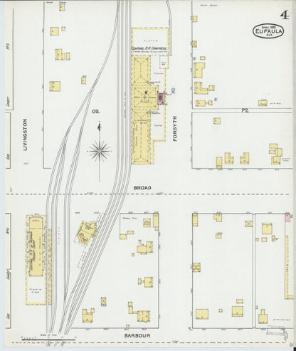 Sanborn Fire Insurance Map from Eufaula, Barbour County, Alabama (1892), Sheet #0004 - Complete Map Set gallery image, historic Sanborn map, vintage wall art, Alabama Alabama