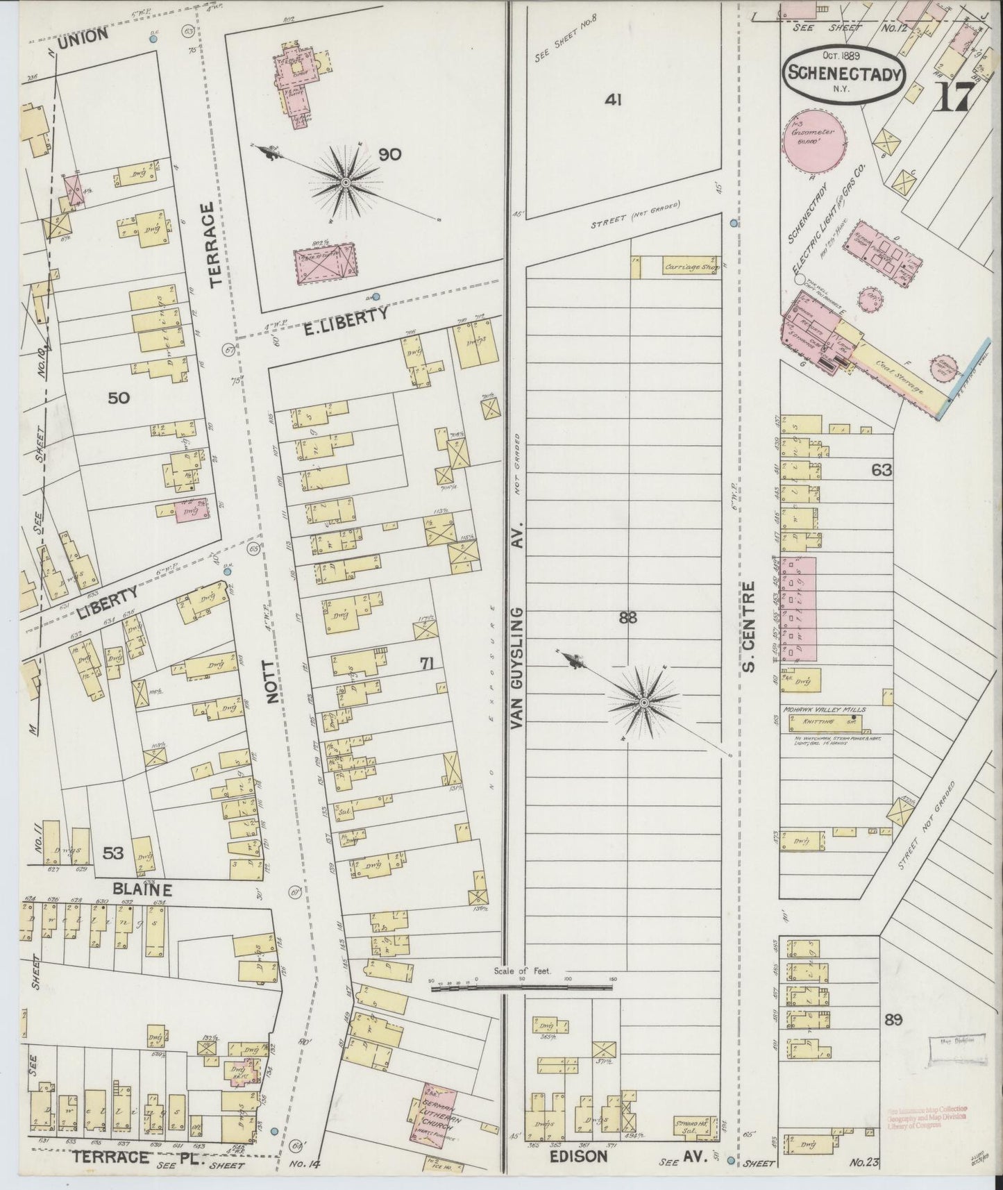 Sanborn Fire Insurance Map from Schenectady, Schenectady County, New York (1889), Sheet #0017 - Complete Map Set gallery image, historic Sanborn map, vintage wall art, New York New York