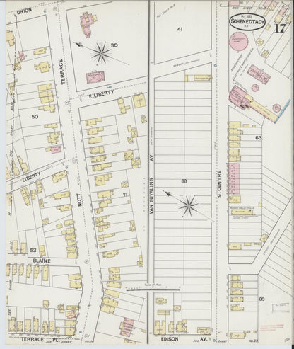 Sanborn Fire Insurance Map from Schenectady, Schenectady County, New York (1889), Sheet #0017 - Complete Map Set gallery image, historic Sanborn map, vintage wall art, New York New York