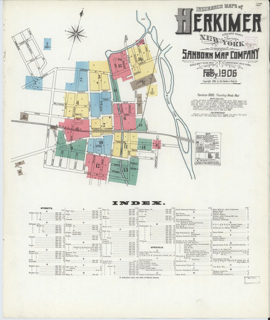 Sanborn Fire Insurance Map from Herkimer, Herkimer County, New York. (1906) – Historic Sanborn Fire Insurance Map Print