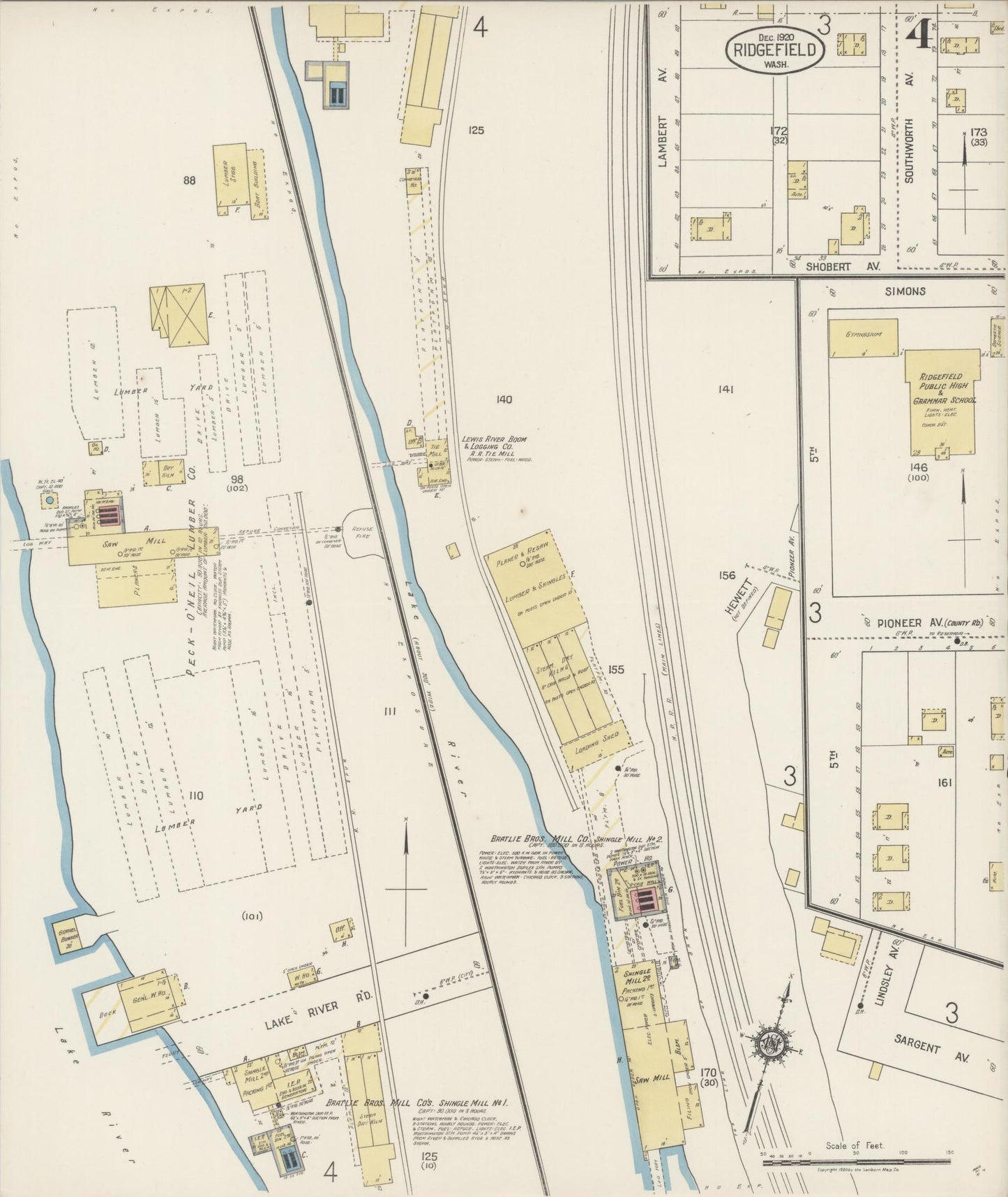 Sanborn Fire Insurance Map from Ridgefield, Clark County, Washington (1920), Sheet #0005 - Complete Map Set gallery image, historic Sanborn map, vintage wall art, Washington Washington