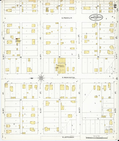Sanborn Fire Insurance Map from Junction City, Geary County, Kansas (1905), Sheet #0002 - Complete Map Set gallery image, historic Sanborn map, vintage wall art, Kansas Kansas