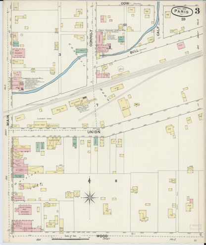 Sanborn Fire Insurance Map from Paris, Edgar County, Illinois (1890), Sheet #0003 - Complete Map Set gallery image, historic Sanborn map, vintage wall art, Illinois Illinois