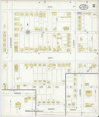 Sanborn Fire Insurance Map from Albany, Dougherty County, Georgia (1905), Sheet #0002 - Complete Map Set gallery image, historic Sanborn map, vintage wall art, Georgia Georgia