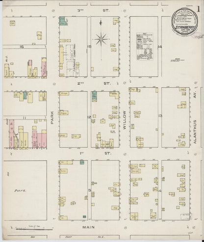 Sanborn Fire Insurance Map from Stanberry, Gentry County, Missouri (1886), Sheet #0001 - Complete Map Set gallery image, historic Sanborn map, vintage wall art, Missouri Missouri