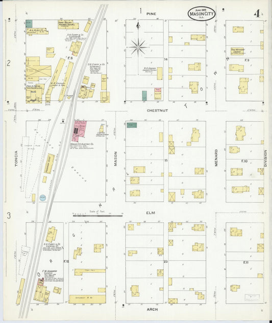 Sanborn Fire Insurance Map from Mason City, Mason County, Illinois (1909), Sheet #0004 - Historic Sanborn Fire Insurance Map Print, vintage old map wall art, antique decor, genealogy gift, Illinois Illinois map