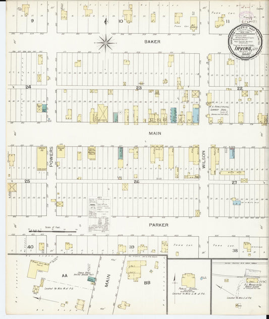 Sanborn Fire Insurance Map from Irving, Marshall County, Kansas (1893), Sheet #0001 - Historic Sanborn Fire Insurance Map Print, vintage old map wall art, antique decor, genealogy gift, Kansas Kansas map