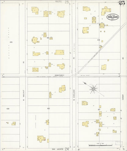 Sanborn Fire Insurance Map from Redlands, San Bernardino County, California (1908), Sheet #0025 - Complete Map Set gallery image, historic Sanborn map, vintage wall art, California California