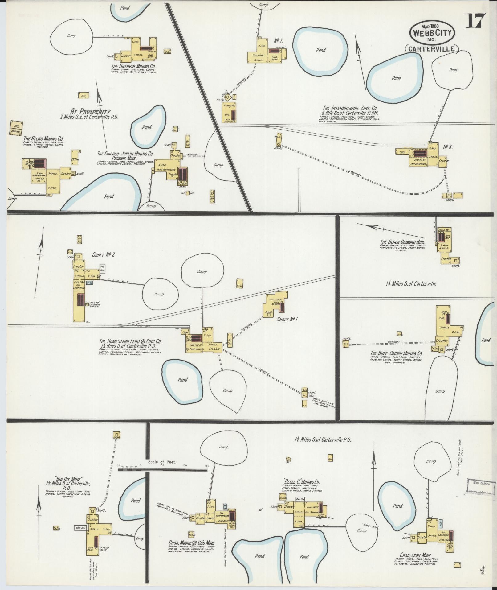 Sanborn Fire Insurance Map from Webb City, Jasper County, Missouri (1900), Sheet #0017 - Complete Map Set gallery image, historic Sanborn map, vintage wall art, Missouri Missouri