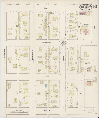 Sanborn Fire Insurance Map from Red Bluff, Tehama County, California (1889), Sheet #0010 - Complete Map Set gallery image, historic Sanborn map, vintage wall art, California California