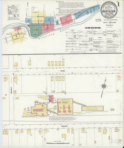 Sanborn Fire Insurance Map from New Bethlehem, Clarion County, Pennsylvania (1910), Sheet #0001 - Complete Map Set gallery image, historic Sanborn map, vintage wall art, Pennsylvania Pennsylvania