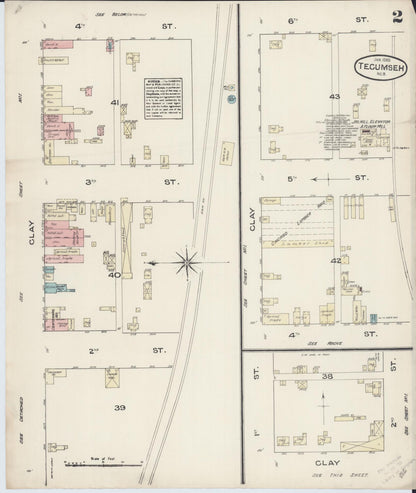Sanborn Fire Insurance Map from Tecumseh, Johnson County, Nebraska (1885), Sheet #0002 - Complete Map Set gallery image, historic Sanborn map, vintage wall art, Nebraska Nebraska