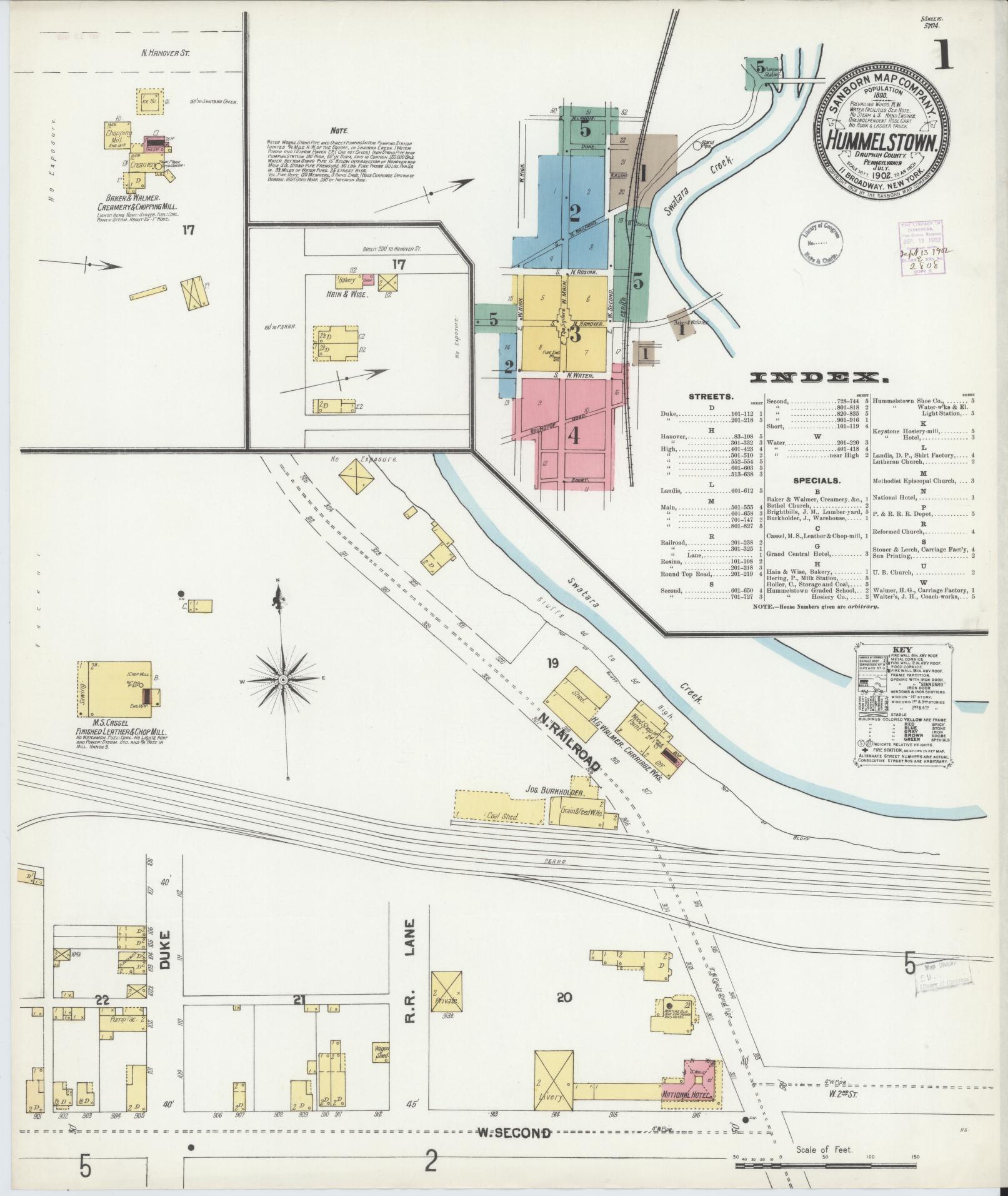 Sanborn Fire Insurance Map from Hummelstown, Dauphin County, Pennsylvania. (1902) – Historic Sanborn Fire Insurance Map Print