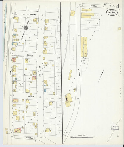 Sanborn Fire Insurance Map from Alma, Buffalo County, Wisconsin (1910), Sheet #0004 - Complete Map Set gallery image, historic Sanborn map, vintage wall art, Wisconsin Wisconsin