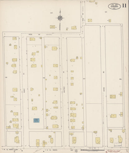 Sanborn Fire Insurance Map from Dinuba, Tulare County, California (1920), Sheet #0011 - Complete Map Set gallery image, historic Sanborn map, vintage wall art, California California