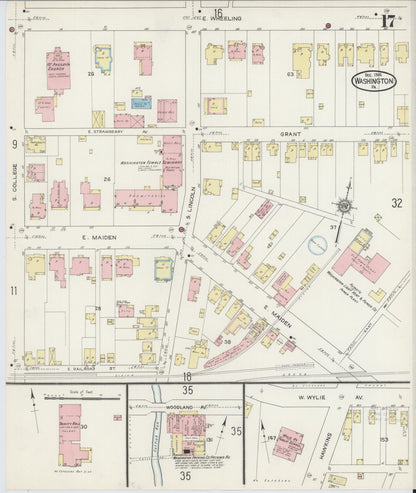 Sanborn Fire Insurance Map from Washington, Washington County, Pennsylvania (1914), Sheet #0017 - Complete Map Set gallery image, historic Sanborn map, vintage wall art, Sanborn Fire Insurance Map from Washington Washington