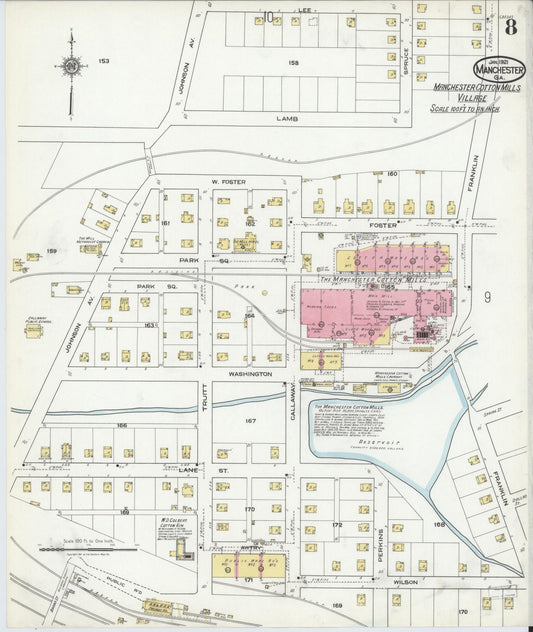 Sanborn Fire Insurance Map from Manchester, Meriweather County, Georgia. (1921), Sheet 8 – Historic Sanborn Fire Insurance Map Print