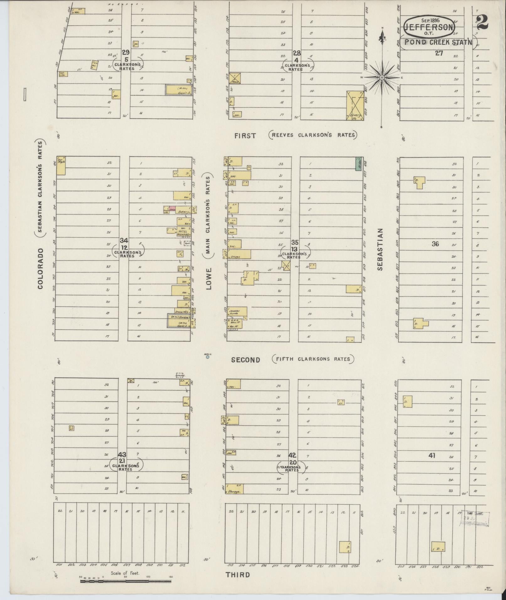 Sanborn Fire Insurance Map from Jefferson, Grant County, Oklahoma (1895), Sheet #0002 - Complete Map Set gallery image, historic Sanborn map, vintage wall art, Oklahoma Oklahoma