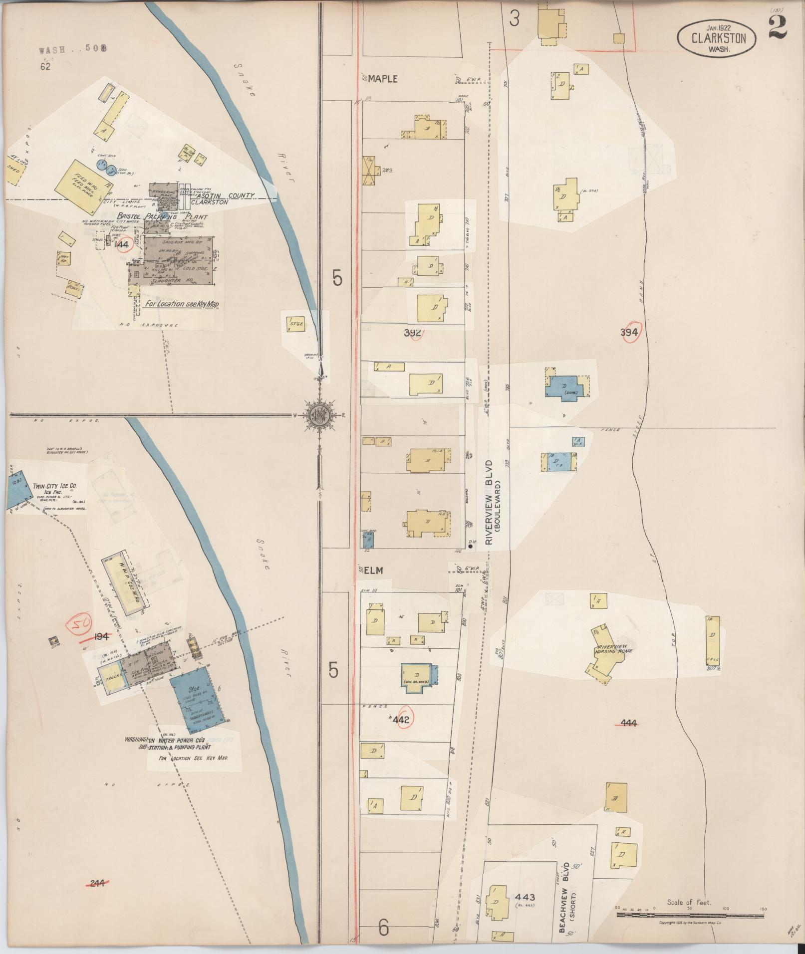 Sanborn Fire Insurance Map from Clarkston, Asotin County, Washington (1949), Sheet #0002 - Complete Map Set gallery image, historic Sanborn map, vintage wall art, Washington Washington
