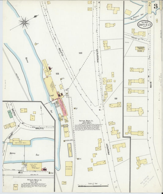 Sanborn Fire Insurance Map from Enfield, Grafton County, New Hampshire (1904), Sheet #0003 - Historic Sanborn Fire Insurance Map Print, vintage old map wall art, antique decor, genealogy gift, New Hampshire New Hampshire map