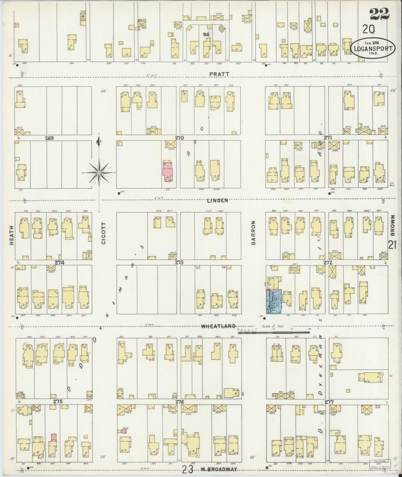 Sanborn Fire Insurance Map from Logansport, Cass County, Indiana (1898), Sheet #0022 - Complete Map Set gallery image, historic Sanborn map, vintage wall art, Indiana Indiana