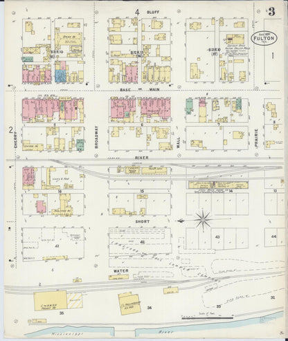 Sanborn Fire Insurance Map from Fulton, Whiteside County, Illinois (1897), Sheet #0003 - Historic Sanborn Fire Insurance Map Print, vintage old map wall art, antique decor, genealogy gift, Illinois Illinois map