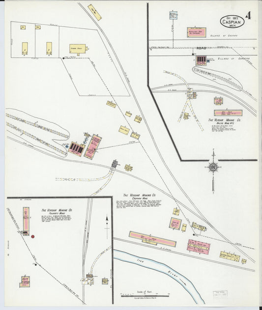 Sanborn Fire Insurance Map from Caspian, Iron County, Michigan (1922), Sheet #0004 - Historic Sanborn Fire Insurance Map Print, vintage old map wall art, antique decor, genealogy gift, Michigan Michigan map