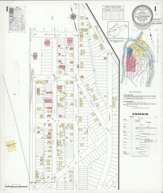 Sanborn Fire Insurance Map from Gassaway, Braxton County, West Virginia (1941), Sheet #0001 - Complete Map Set gallery image, historic Sanborn map, vintage wall art, West Virginia West Virginia