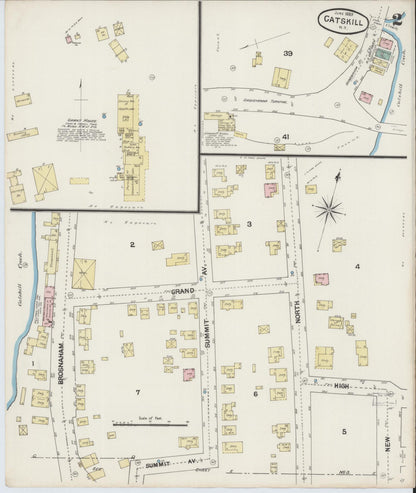 Sanborn Fire Insurance Map from Catskill, Greene County, New York (1889), Sheet #0002 - Historic Sanborn Fire Insurance Map Print, vintage old map wall art, antique decor, genealogy gift, New York New York map