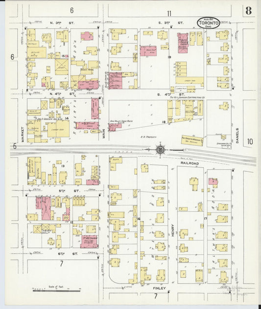 Sanborn Fire Insurance Map from Toronto, Jefferson County, Ohio (1911), Sheet #0008 - Historic Sanborn Fire Insurance Map Print, vintage old map wall art, antique decor, genealogy gift, Ohio Ohio map