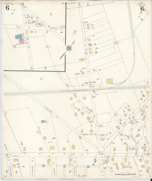 Sanborn Fire Insurance Map from Northfield, Atlantic County, New Jersey (1942), Sheet #0006 - Historic Sanborn Fire Insurance Map Print, vintage old map wall art, antique decor, genealogy gift, New Jersey New Jersey map