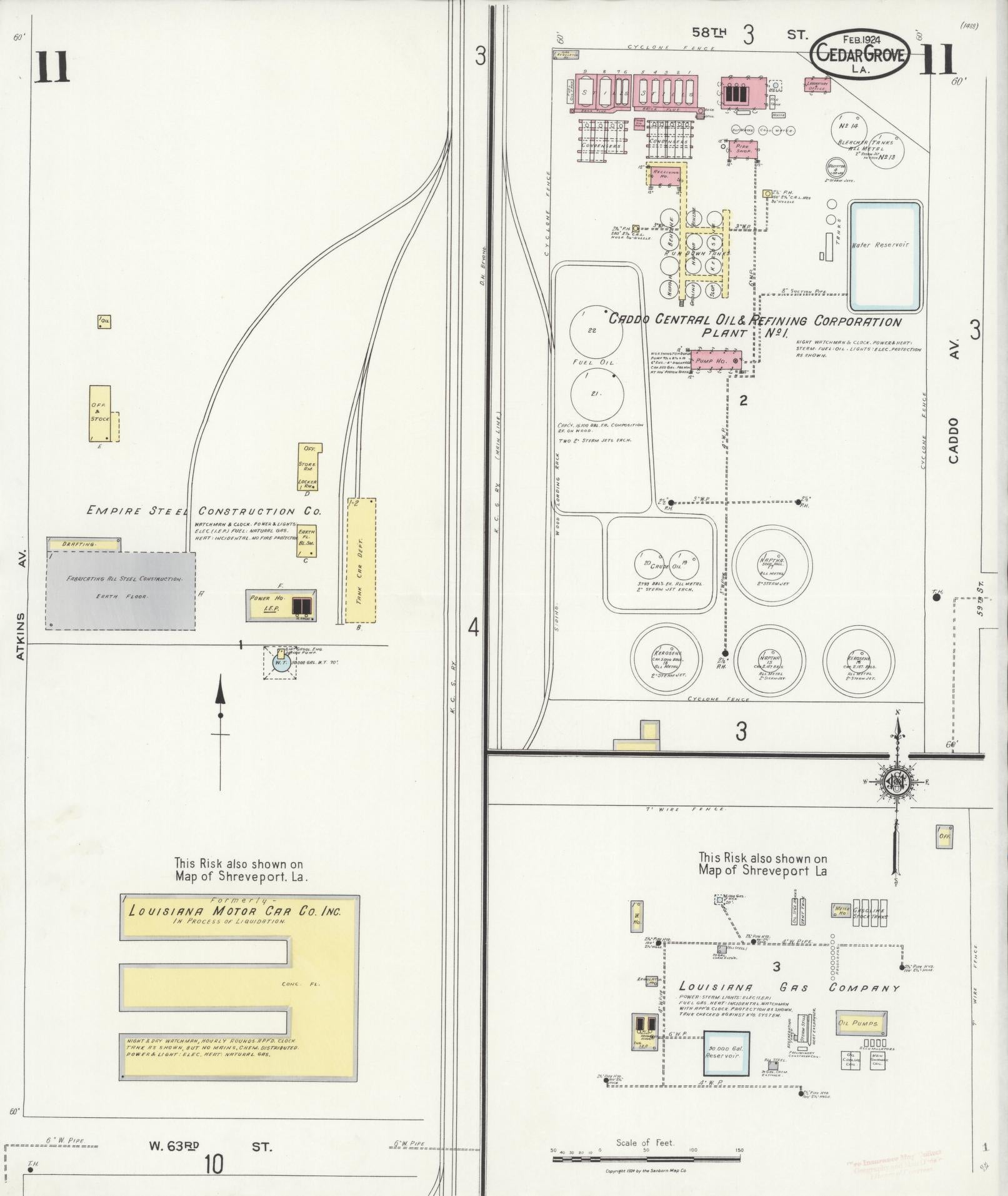 Sanborn Fire Insurance Map from Cedar Grove, Caddo Parish, Louisiana (1924), Sheet #0011 - Complete Map Set gallery image, historic Sanborn map, vintage wall art, Louisiana Louisiana