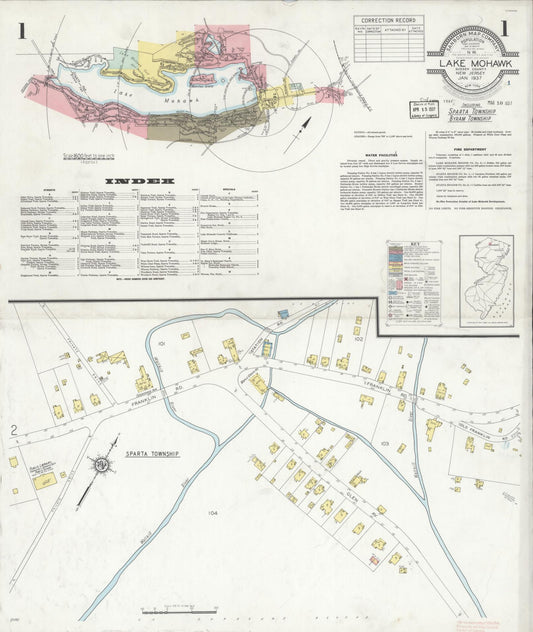 Sanborn Fire Insurance Map from Lake Mohawk, Sussex County, New Jersey. (1937) – Historic Sanborn Fire Insurance Map Print