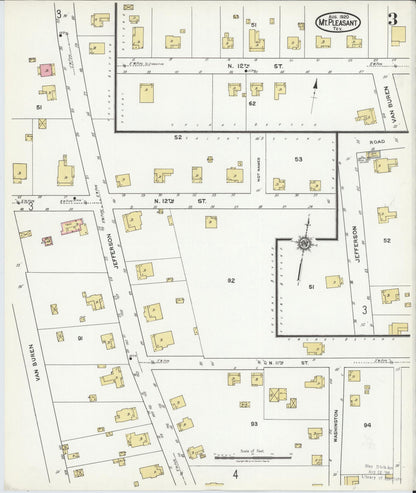 Sanborn Fire Insurance Map from Mount Pleasant, Titus County, Texas (1920), Sheet #0003 - Historic Sanborn Fire Insurance Map Print, vintage old map wall art, antique decor, genealogy gift, Texas Texas map
